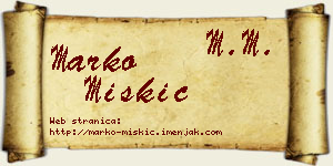 Marko Miškić vizit kartica